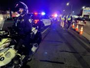 Motorcycle officer at a DUI Checkpoint
