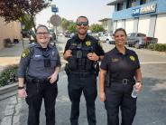 a community service officer, a police officer, and a code enforcement officer downtown in Rio Vista.