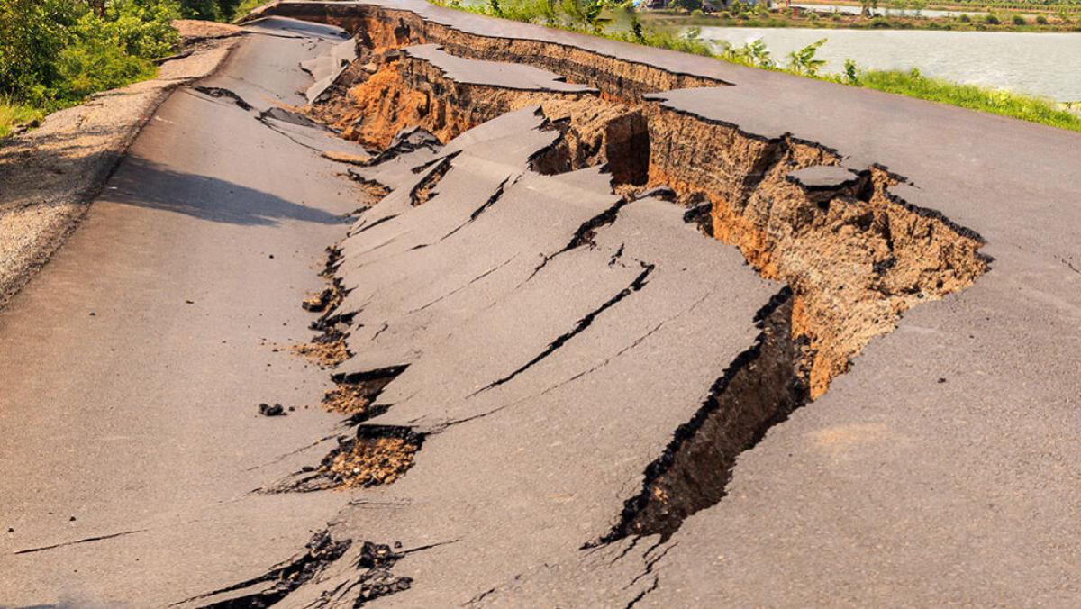 Road after earthquake