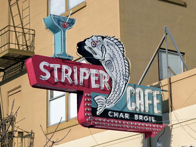 Striper Cafe Sign